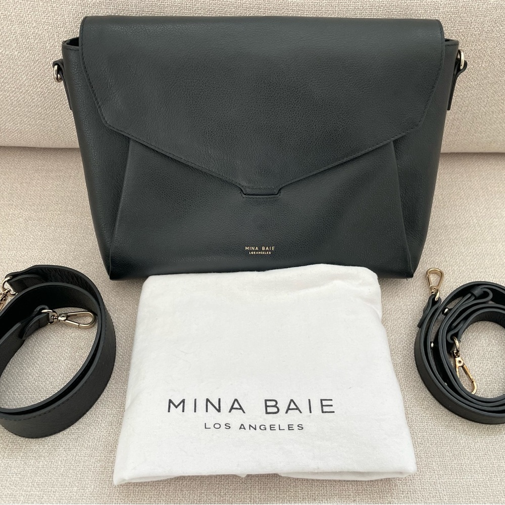❣️SOLD❣️ Mina Baie Black Leather Audrey Diaper Bag